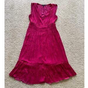 Raspberry V Neck Dress WHBM Medium